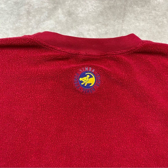 Vintage Disney Lion King Sweater Adult M Red 90s Disney Store Fleece Pullover - Picture 9 of 15
